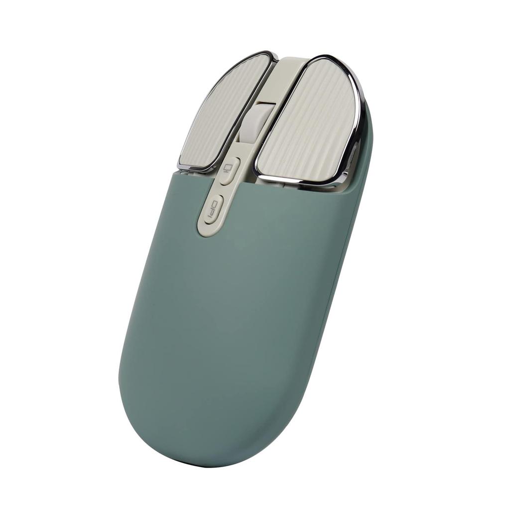 2.4GHz USB Wireless Mouse, Bluetooth 5.1, Ultra-Slim, 3DPI (1200-1600-2400), Quiet, Rechargeable, Wireless, Compact, Lightweight, Compatible with