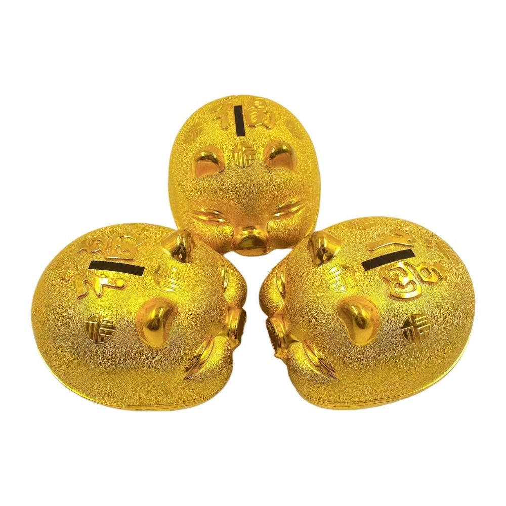 Practical Animal Pig Plastic Piggy Bank Gold Pig Frosted Pig Money Jar Plastic Thickened Coin Saving Box Festive Occasions