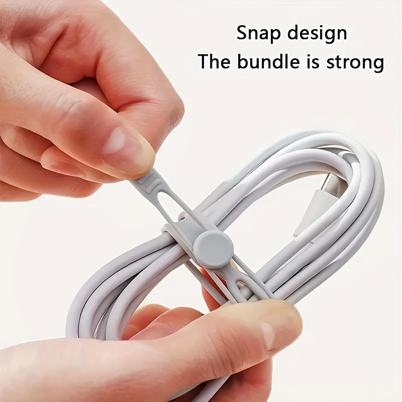 10pcs Reusable Silicone Cable Ties - Multi-Color Elastic Organizer for Headphones, Chargers, Mice & USB Cables, Travel-Friendly Storage Solution