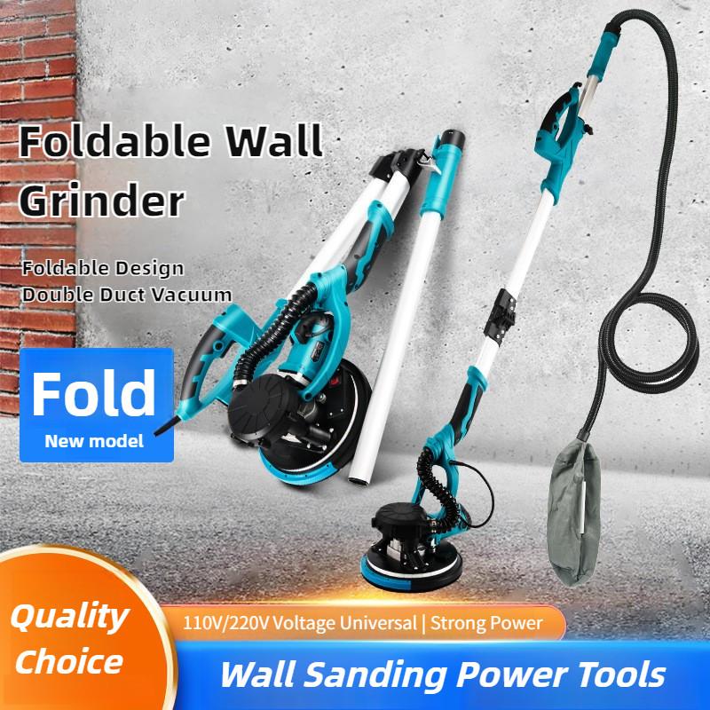 Large Handle Self-priming Wall Putty Polishing Machine Professional Drywall Sander Foldable Electric Wall Grinder