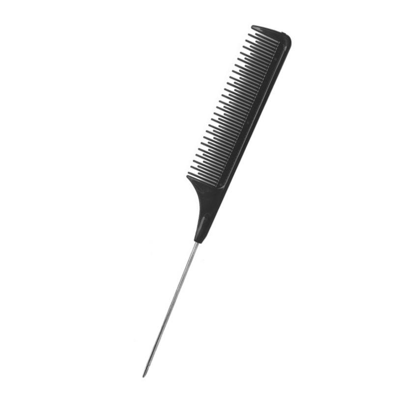 Steel Needle Rat Tail Comb for Hairdressing - Teasing, Styling, and Parting Comb for Makeup Artists and Wigs.