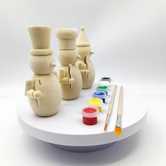 3 Stück Weihnachten Holz Unfertig Nussknacker Figur DIY Roh Unbemalt Soldatenfigur Festival Feiertagsparty Ornament Dekoration