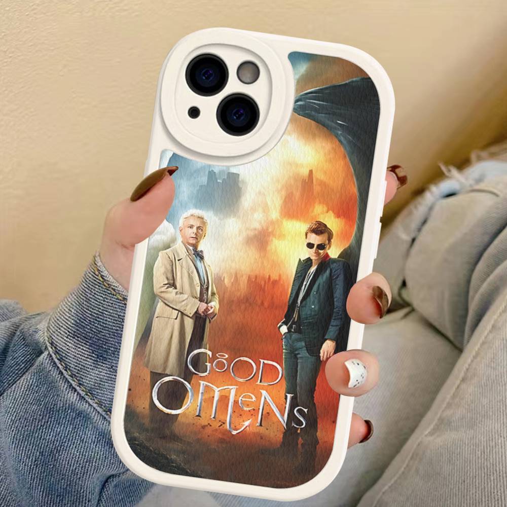 Tv Show G-Good Omens Phone Cover For IPhone 11 12 13 14 15 16 Pro Max Mini Plus Soft Leather Case