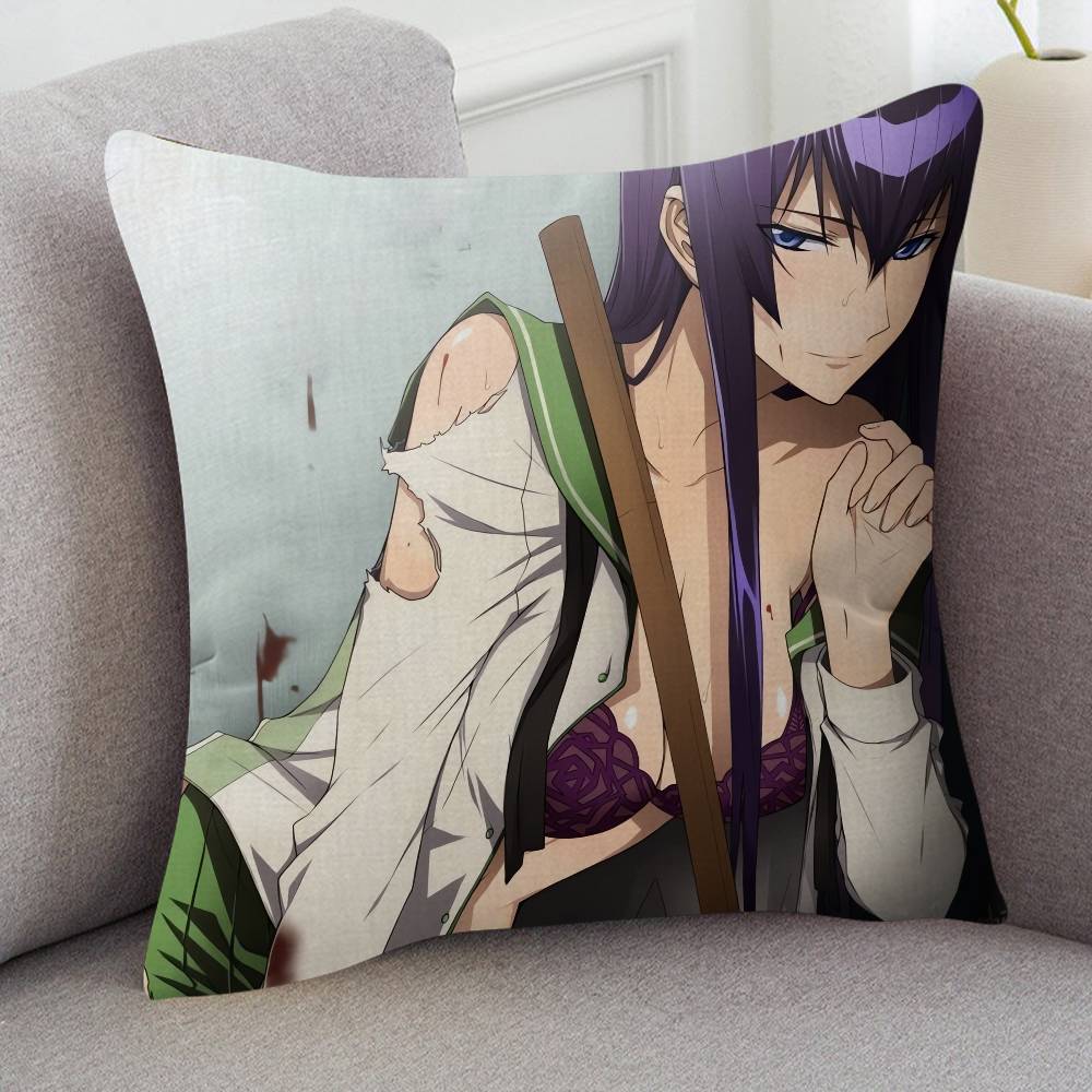 Anime HIGHSCHOOL OF THE DEAD Cute Cartoon L Game Cushion Cover Pillowcase Upholstery Sofa Throw Pillow Home Decor Pillowcas