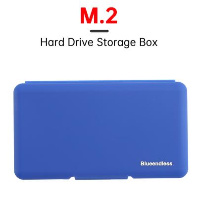 M2 Festplattenschutzbox Aufbewahrungsbox Solid-State-Laufwerkbox Stoßfest Blau
