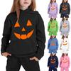 Kids Halloween Hoodie with Pumpkin Face Print Long Sleeve Pullover Sweatshirt for Boys and Girls Soft Comfortable Casual Wear
