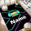 Custom Name Personalized Geometry Dash Print Carpet, Versatile Home Decor Rug, for Playroom, Apartment, Balcony, Entryway, Hallway Gift
