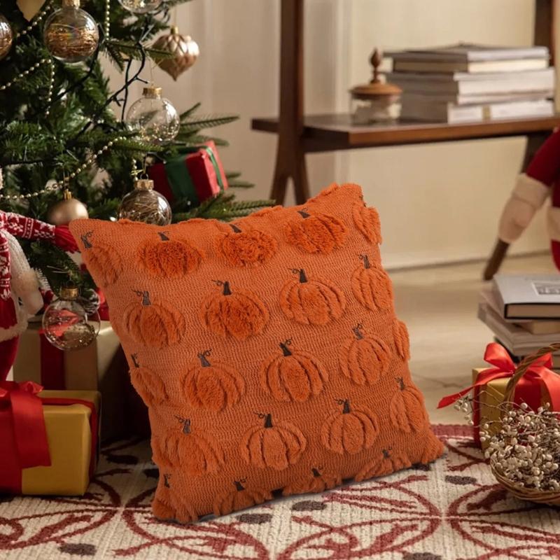 Bat Pattern Specters Themed Pillow Cover for Halloweens Decorations Sturdy Plush Fabric