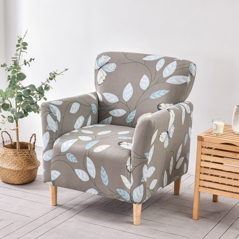Floral Stretch Chair Cover Sofa Single Armchair Slipcover Highbackrest Protect Living Room Furniture Protector Home Decoration