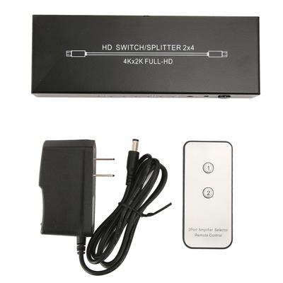 2x4 HD Multimedia Interface Splitter 2 in 4 Out 4Kx2K bei 60Hz HD Multimedia Interface Switch mit