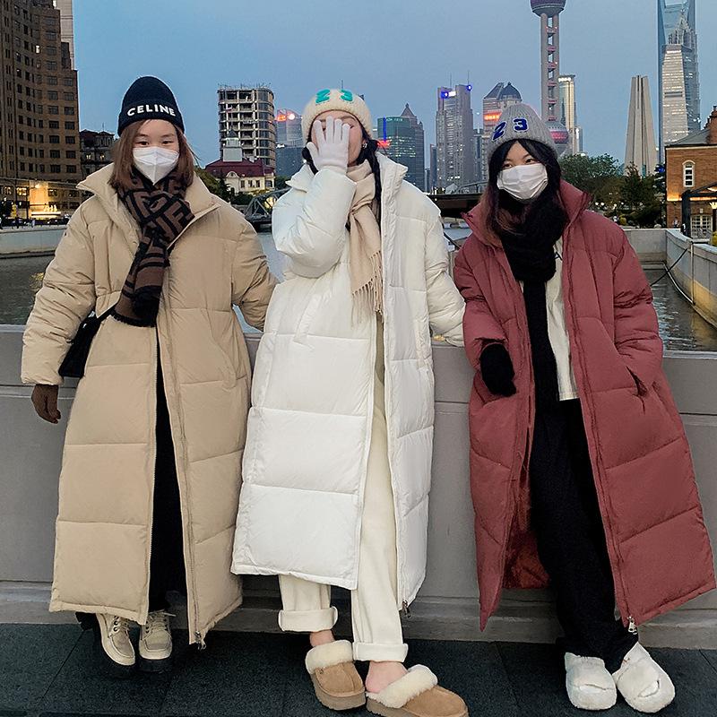 

Утолщенная пуховая хлопковая одежда женская длинная свободная хлебная одежда хлопковая одежда зима новая хлопковая куртка S