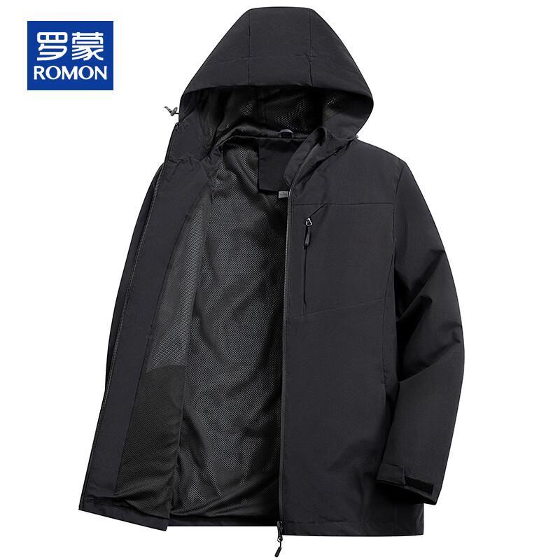 ROMON Men's Hooded Windproof Casual Jacket