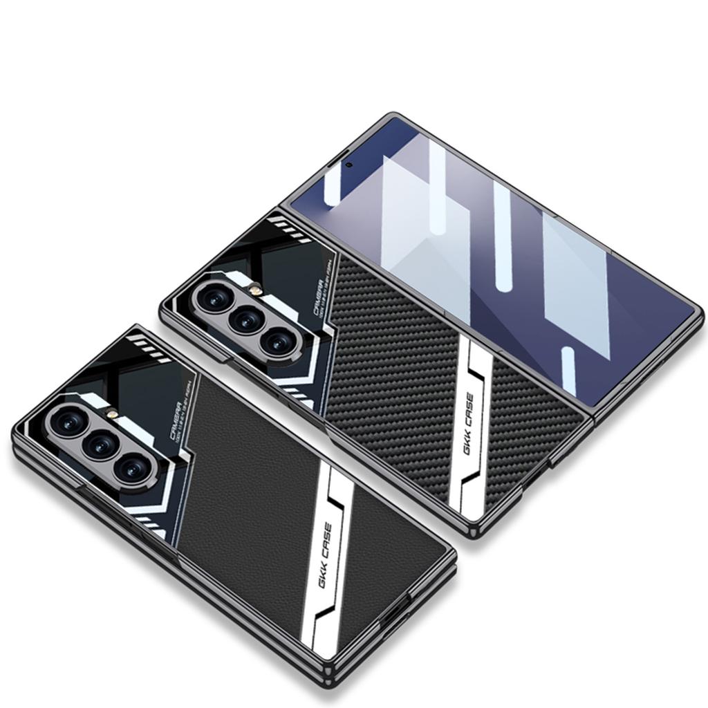 Samsung Z Fold7 Mobile Phone Case E sports Plain Leather Wind Fold7 Shell Film Integrated Ultra Thin Plain Leather Shell Protective Case
