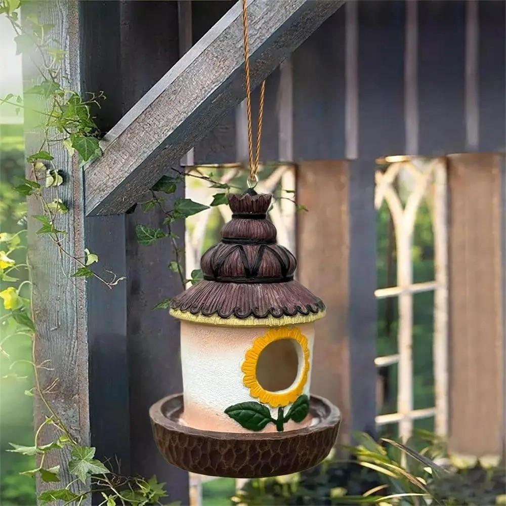 Weatherproof Wild Bird Nesting Box Ventilation Holes Feeder Hut Outdoor Bird House  Yard