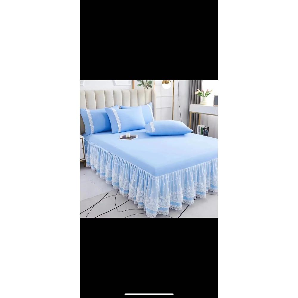 New 3 Layers   Lace Ruffled Bed Skirt Couvre Lit Bedroom Bed Cover Bed Skirt Non-slip Mattress Cover Bedsheet Bedspread