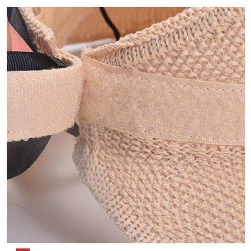 New Knitted Empty Top Hat Female Summer Sunscreen Bow Big Hat Straw Hat Outdoor Sun Hat
