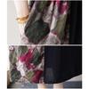 Summer New Literary Large Size Printing Splicing Wood Ear Lace Casual Swing Short Sleeve Long Dresses