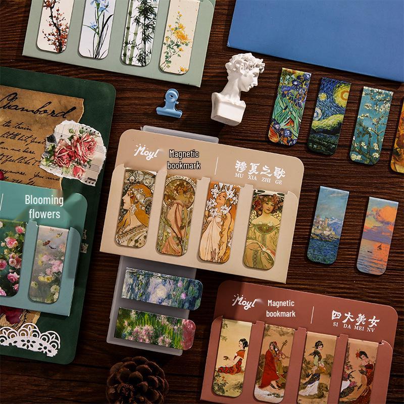 Chinese Magnetic Bookmark: Ancient Calligraphy & Art for Students
