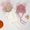 Bommel Winter Baby Mützen Niedliche Mützen Kappen Bären Ohrenschutz Gestrickte Jungen Mädchen Kopfbedeckungen Warm Kinder Häkeln Säugling Kind Kopfbedeckung