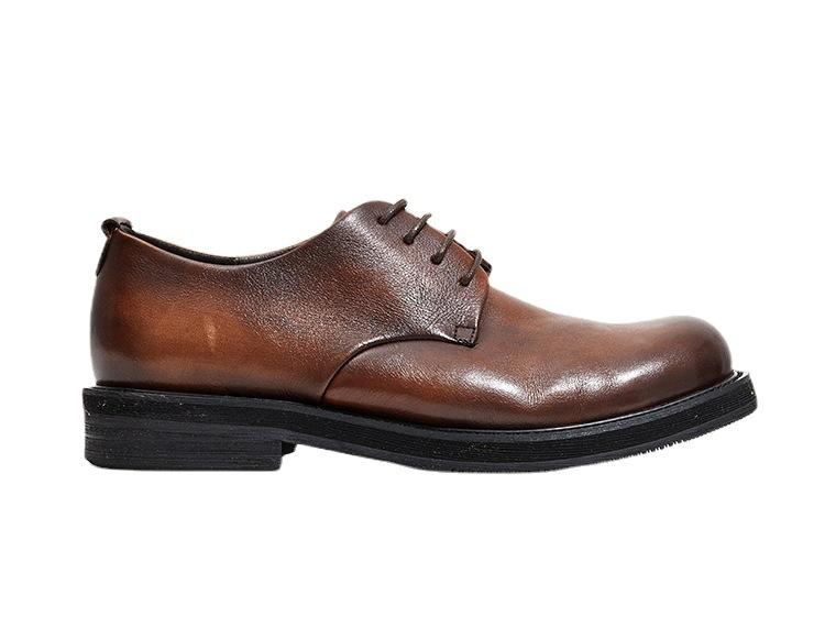 Men'S Shoes British Retro Round Head Men'S Light Trend Business Casual Leather Shoes Big Head Height And Thickness