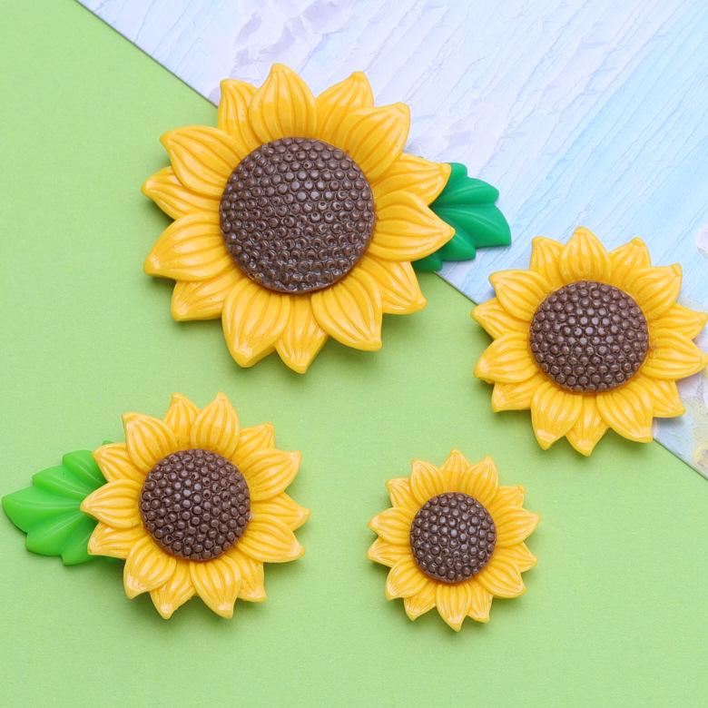 Sunflower Glossy Cartoon DIY Crocs Charms Cream Glue Resin Handmade Pack