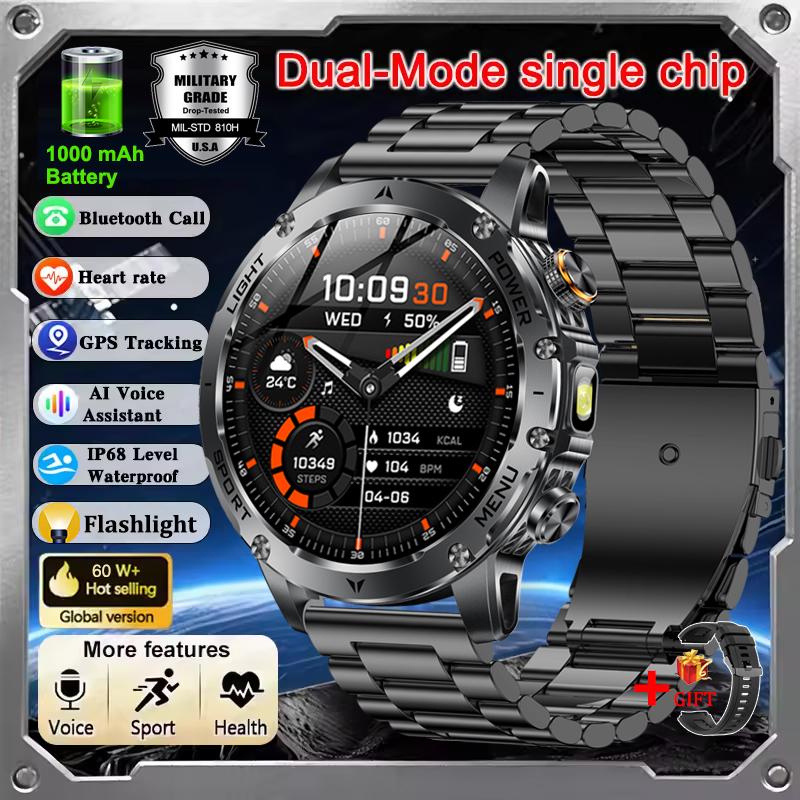 New T-Rex 3 Ultra Military Grade 1000mAh Battery Smart Watch Men IP68 Waterproof Sports Fitness Bluetooth Call AMOLED Smartwatch