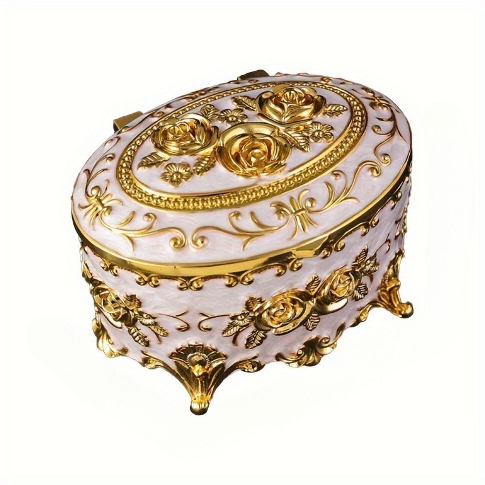 

Элегантная шкатулка для украшений из розовой эмали, серьги, кольца, ожерелья, органайзеры для хранения металла, декоративные винтажные витрины для дома