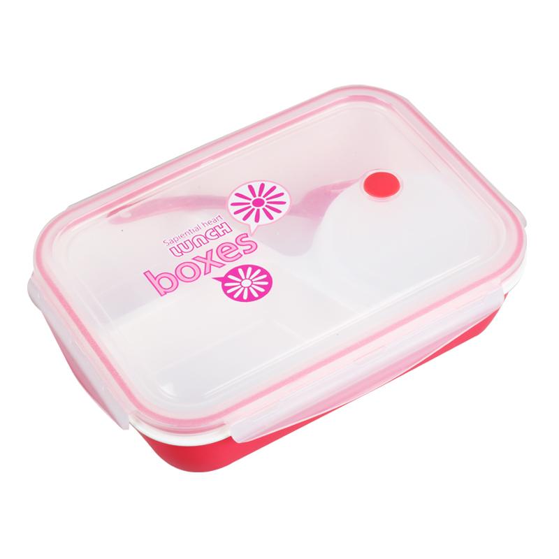 Plastic Bento Lunch Box Microwavable Lunchbox with Soup Bowl Portable Food Container Storage Boxes Kids Lunch Box School Picnic красный