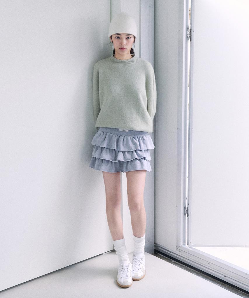 Lora Lora Nubasic Frill Mini Skirt Melange Gray
