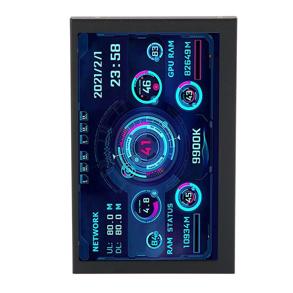Computer Temp Monitor 5 Inch IPS Temperature Display Multifunction PC CPU Data Monitor for CPU GPU RAM