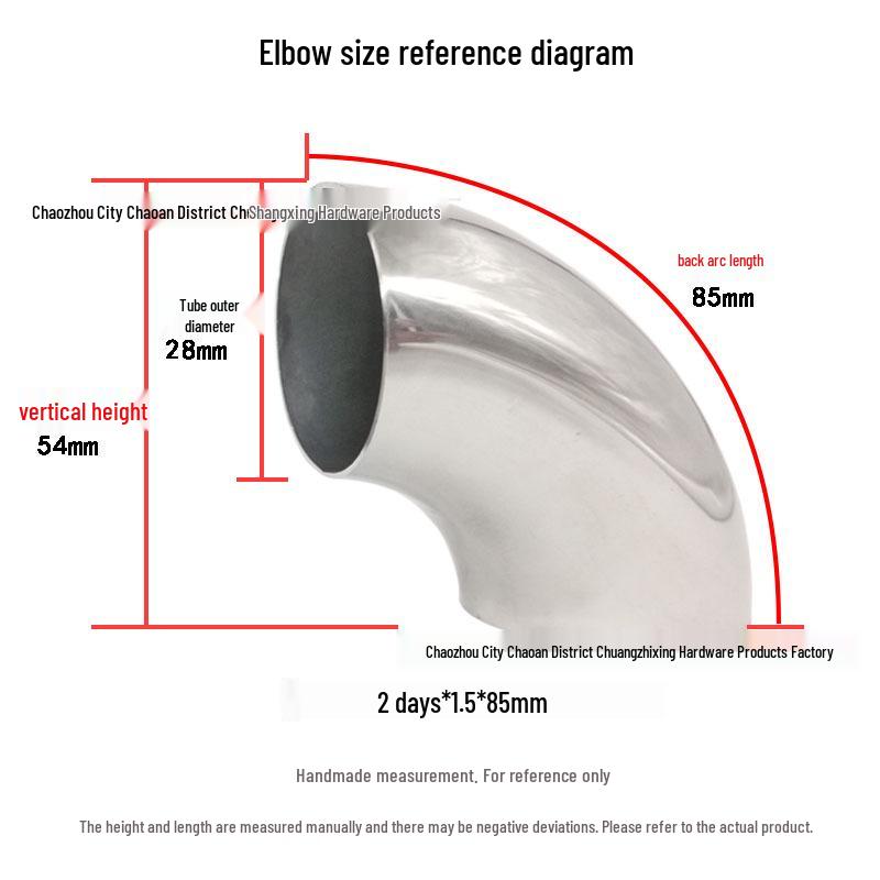 304 Stainless Steel 90° Elbow for Exhaust and Handrail Systems