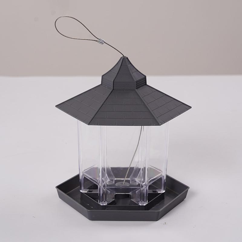 Waterproof Garden Gazebo Hanging Wild Bird Feeder Outdoor Container With Hang Rope Pet Birds Feeding House Type Bird Feeder