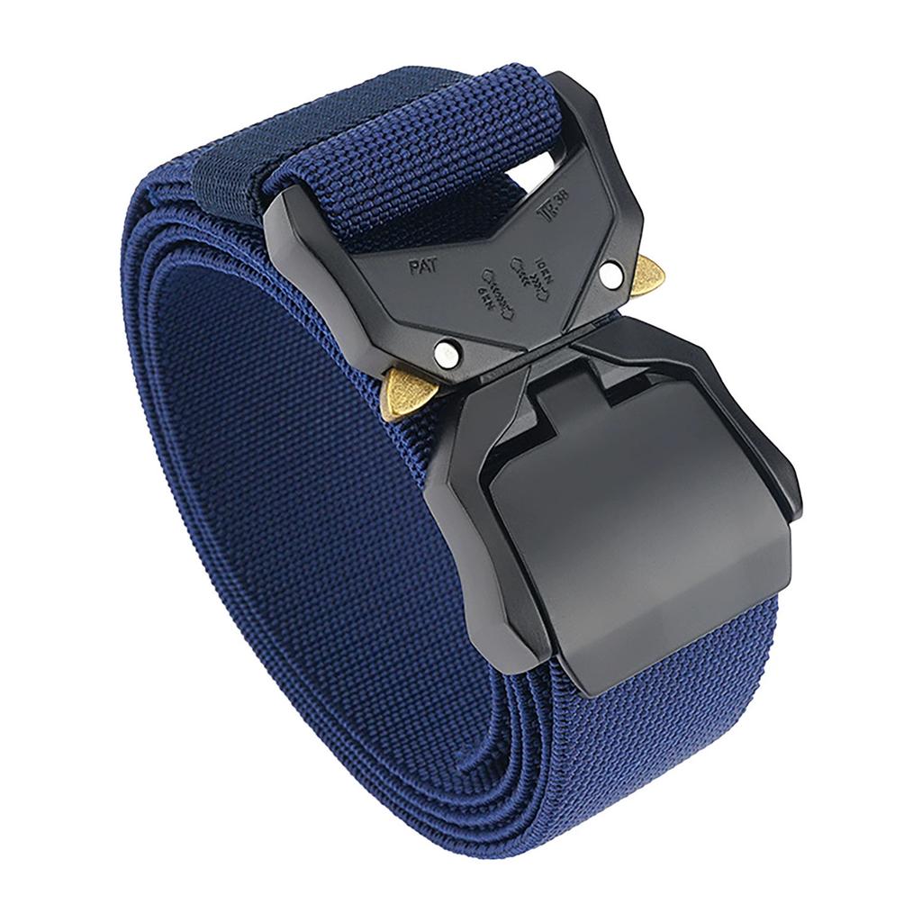Quick Release Nylon Belt Luxury Design Casual Plastic Buckle Waistband Adjustable Leisure Elastic Waist Belt