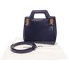 Used AUTHENTIC Salvatore Ferragamo 213485 Gancini Wanda Mini Hand Bag blue Leather