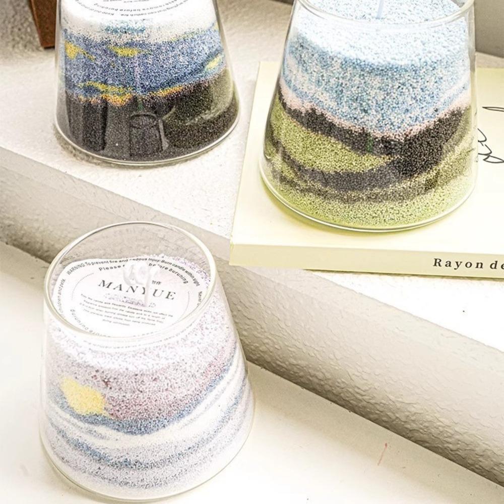 Japanese-style Mount Fuji glass water cup high temperature DIY scented candle glass empty shell small round cup cold drink coffee cup