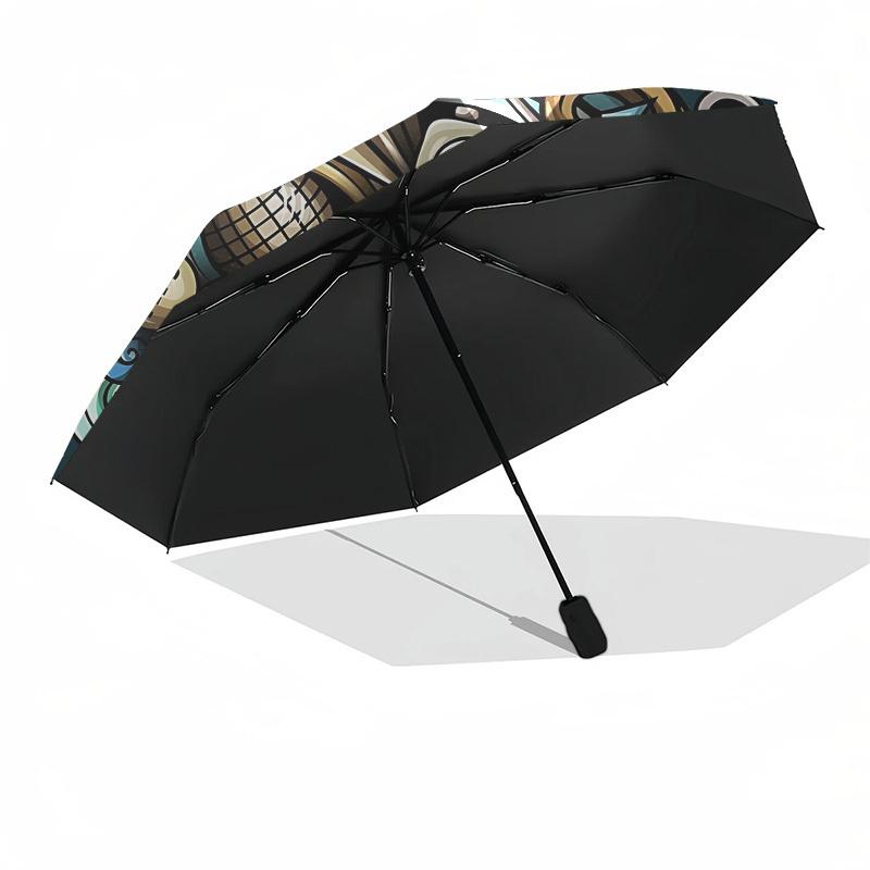 1pc Music Decor Automatic Folding Umbrella, Heavy-Duty 8-Rib Construction, Perfect for Everyday Yy251114101