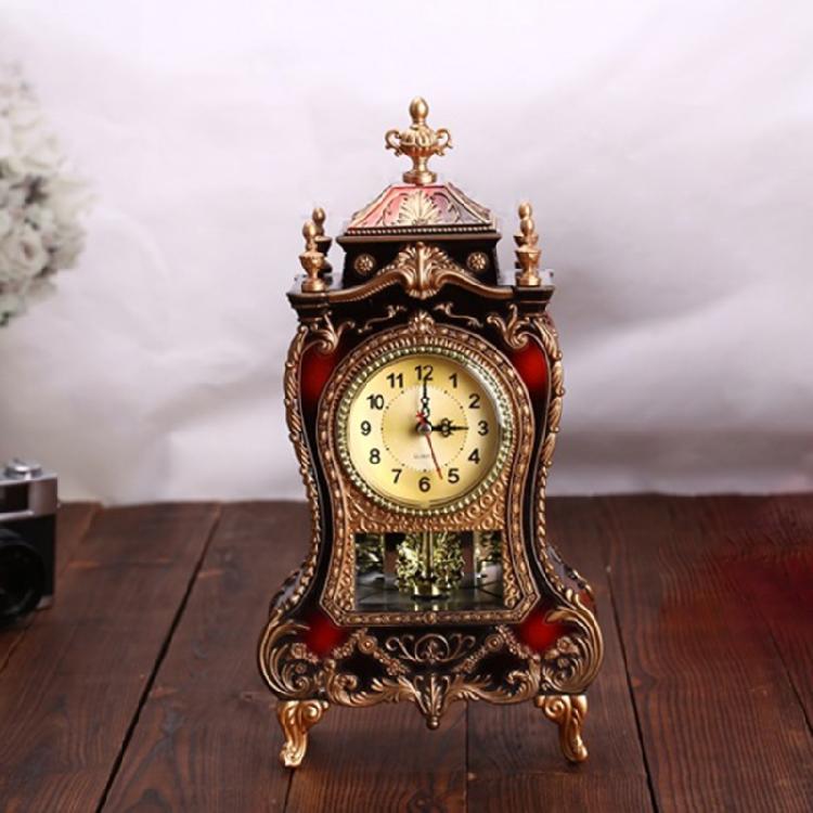 Carvings Antique Design Table Clock 12 Musical Alarms Mantels Clock with Chimes and Pendulum For Accurate Timekeeping