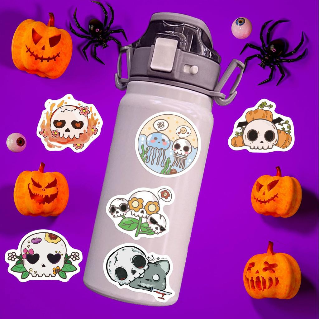 60 Groovy Skull Halloween Graffiti Stickers Decorate Guitar Notebook Suitcase DIY