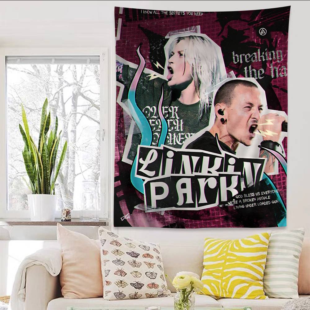 Rock Band LLinkin Cool PPark Hanging Bohemian Tapestry Hanging Tarot Hippie Wall Rugs Dorm Japanese Tapestry