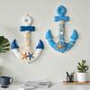 13" Nautische Holz-Wandkunst mit Hanfseil Küsten-Strand-Thema Wandbehang-Ornament mit Muscheln Seesternen für Zuhause Badezimmer Wohnzimmer Schlafzimmer