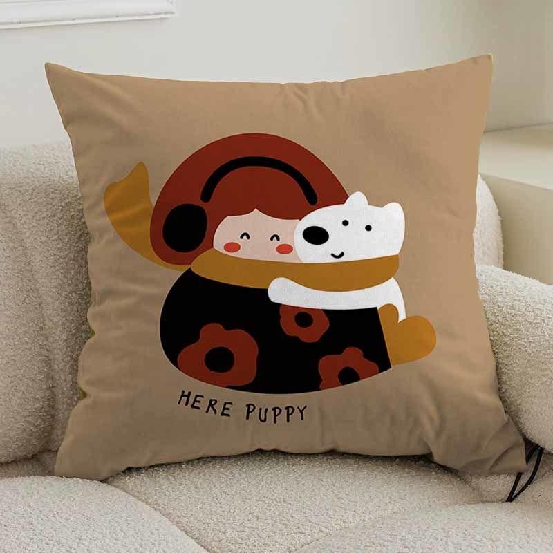Cartoon-Tier-Kissenbezug Sofa Wohnzimmer Kissenbezug Büro Lendenkissen Nachttisch quadratischer Kissenbezug abnehmbar und waschbar