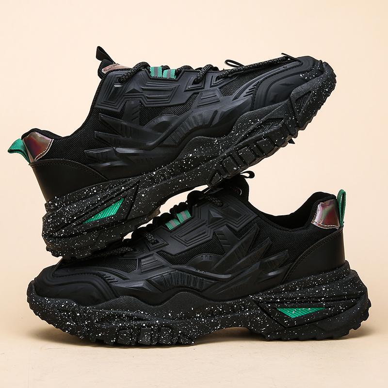 

Толстая подошва мужские модные кроссовки 2024 новые модные повседневные мужские туфли белые подошвы мужские туфли удобные дышащие кроссовки 44 39 чёрный