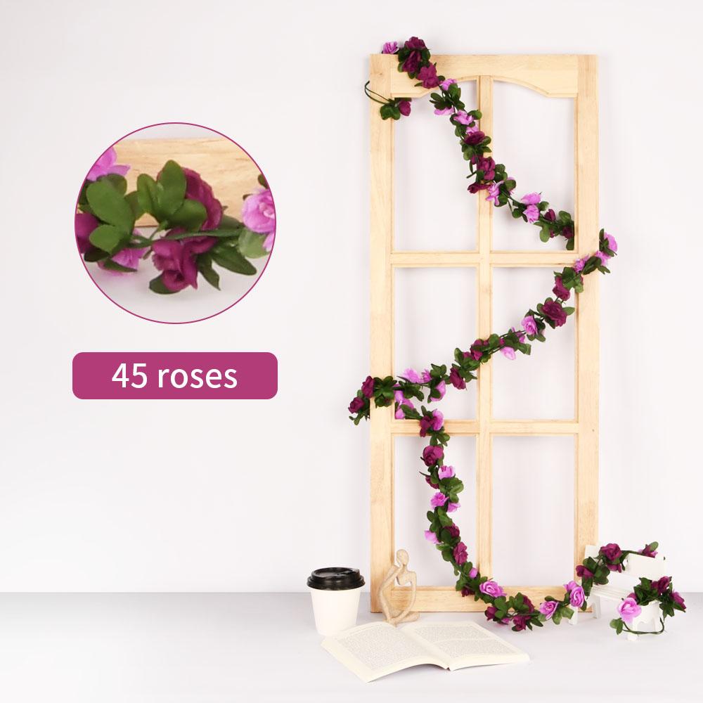 

1pcs Artificial Flowers Vine Rose Fake Flower Home Room Decor DIY Wedding Decoration Wall Hanging Garland Plants
