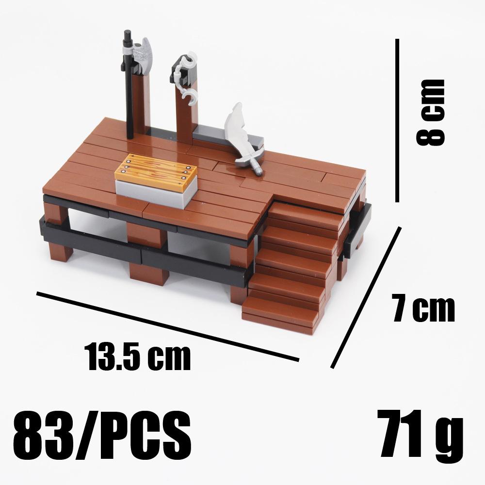Small Particle Building Block Medieval Ancient Building Accessories, Courtroom Scene Building Assembly Ornament