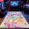 Cute Cartoon Pony Area Rug, Colorful Fruit Theme Non-slip Mat, Decorative Carpet for Kids Girls Bedroom, Washable Home Gift