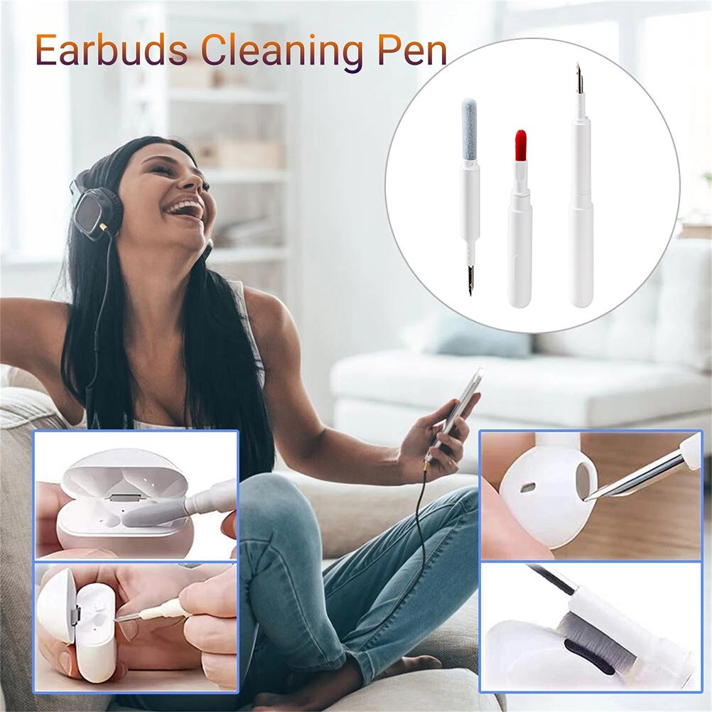 4 In 1 Multi Function Earbuds Cleaning Pen Soft Brush for Bluetooth Earbuds Earphones Keyboard