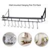 Metal Hanging Pan Pot Rack Wall Mounted with 10 Hook Holders Kitchen Storage Organizer