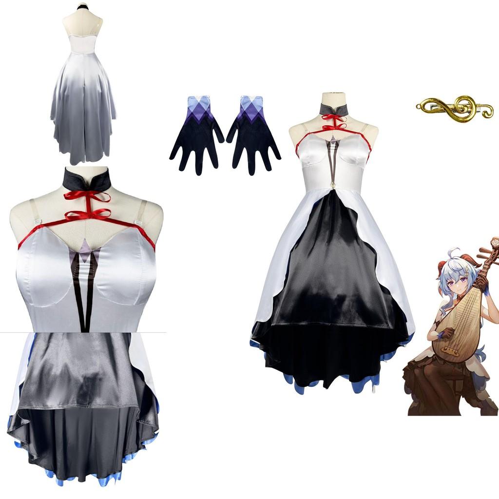 Elegant Genshin Impact Cosplay Costume For Concerts Stunning Ganyu Outfit Set With Wig And Shoes