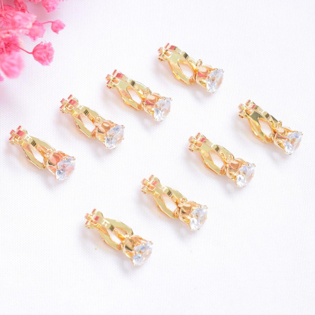 10pcs 18k Gold Ear Clip Converter Painless Invisible Spiral Diamond Without Ear Piercing Ear Clip DIY Earrings Ear Clip Accessories
