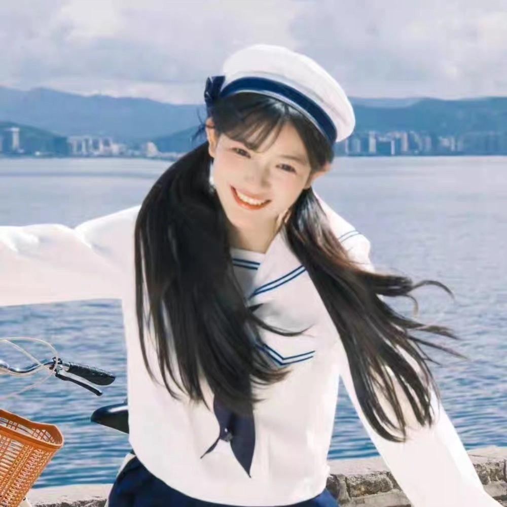 Sweet White Sailor Hat Korean Style Octagonal Cap Casual Painter Hat Spring Summer